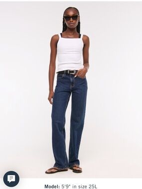 Abercrombie & Fitch Dark Blue Straight Leg Women's Jeans
